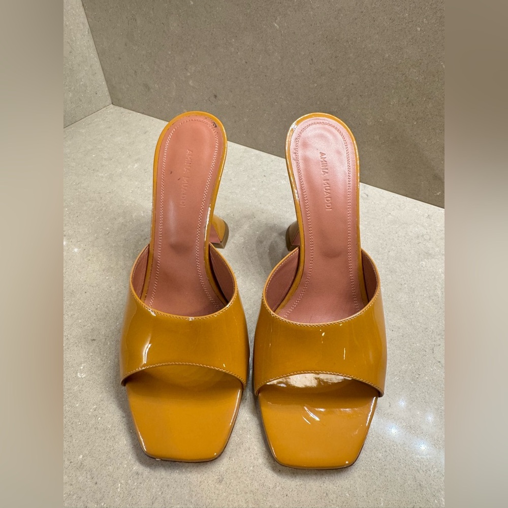 Amina Muaddi Patent Women's Mules 39